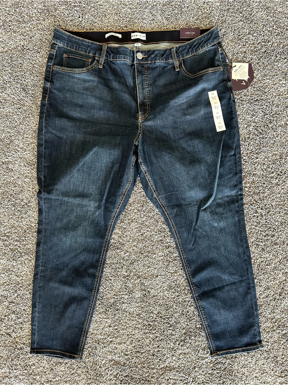 Ava & Viv Women's Dark Blue Slim Stretch Jeans